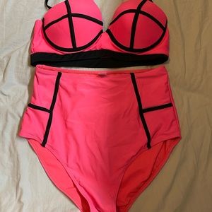 Brand New Neon Pink High Waisted Bikini